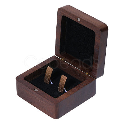 Wooden Jewelry Cufflinks Storage Magnetic Gift Case CON-WH0095-78B-1