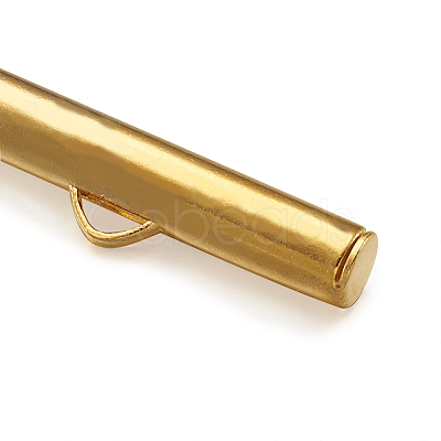 Brass Slide On End Clasp Tubes KK-TA0007-29G-1