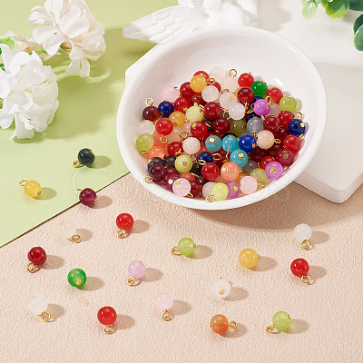 Glass Round Pendants PALLOY-TADJ00001-02-1