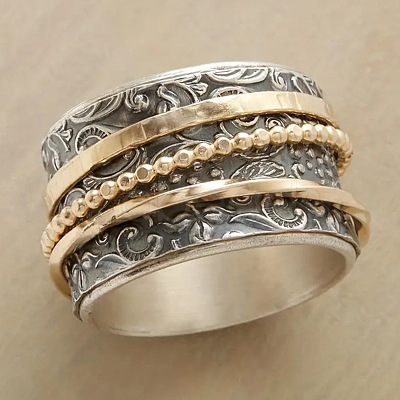 Retro Alloy Rotating Finger Rings FS-WG1AD62-02-1