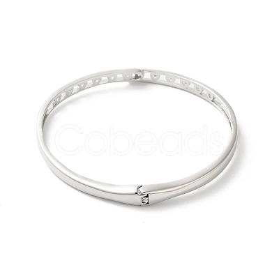 Rack Plating Brass Pave Clear Cubic Zirconia Hinged Bangles BJEW-G716-03P-1
