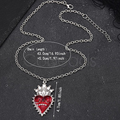 Halloween Alloy Dark Red Enamel Pendant Necklaces for Men Women Kids XF6660-2-1