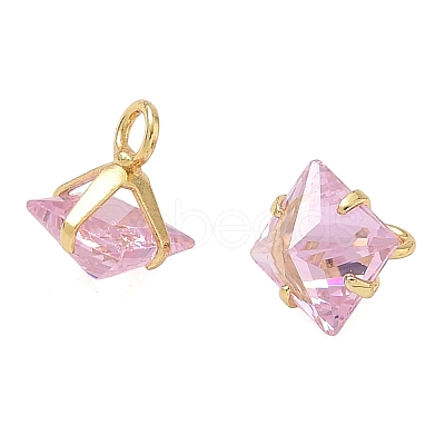 Brass Pave Cubic Zirconia Charms CU-CBABEB3-05G-03-1