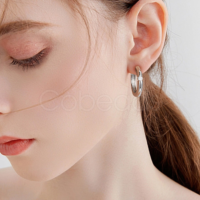 Brass Micro Pave Cubic Zirconia Hoop Earring for Women EJEW-WH0013-97P-1