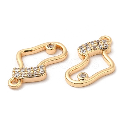 Brass Micro Pave Cubic Zirconia Pendants KK-C028-42G-1