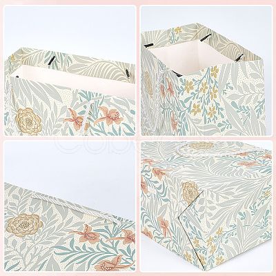 2Pcs 2 Colors Printed Paper Gift Tote Bags ABAG-SP0001-25-1