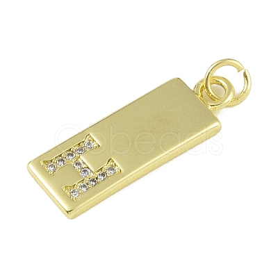 Brass Micro Pave Clear Cubic Zirconia Pendants KK-P266-06G-H-1