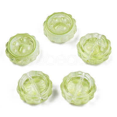 Transparent Spray Painted Glass Beads GLAA-N035-037-C03-1
