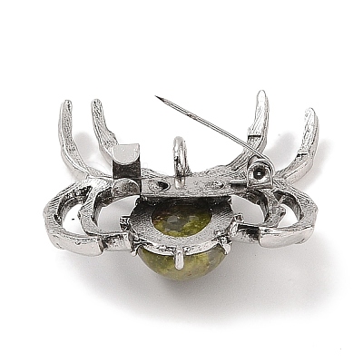 Natural Unakite Brooches G-A224-01AS-16-1