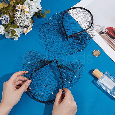 Polyester Rhinestone Claw Hair Hair Bands PHAR-WH0020-06A-1