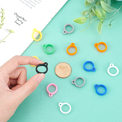 20Pcs 10 Colors Silicone Pendant SIL-GF0001-04-1