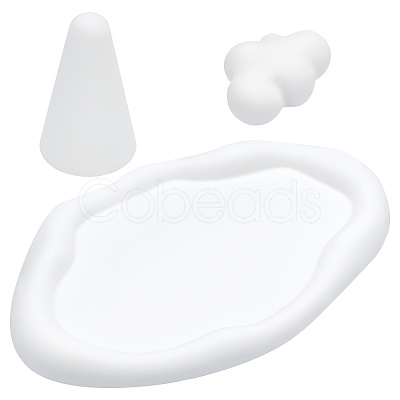3Pcs 3 Style Gesso Jewelry Plate DJEW-WR0001-02-1