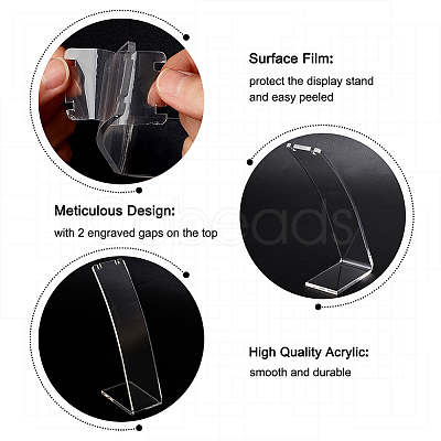 Transparent Acrylic Necklace Display Stands NDIS-WH0006-10-1
