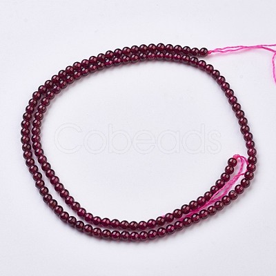 Natural Garnet Beads Strands G-J376-37-3mm-1