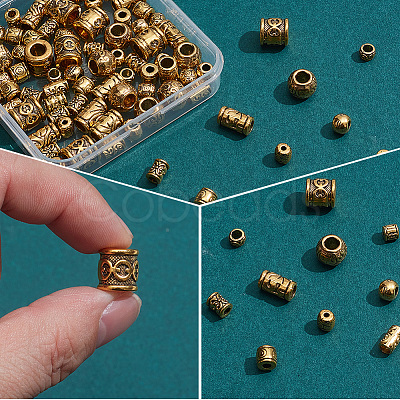 100Pcs 10 Styles Tibetan Style Zinc Alloy Beads FIND-SP0005-94-1