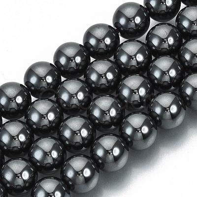 Non-magnetic Hematite Beads Strands X-G-Q892-8mm-1