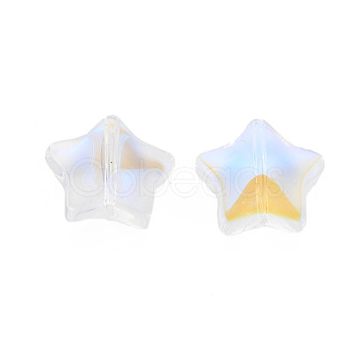 Electroplate Transparent Glass Beads X-GLAA-T022-25-B01-1