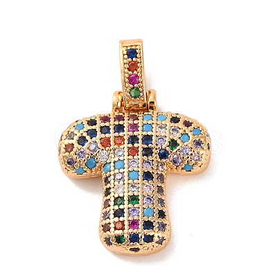Brass Micro Pave Cubic Zirconia Pendants KK-C076-29T-G02-1