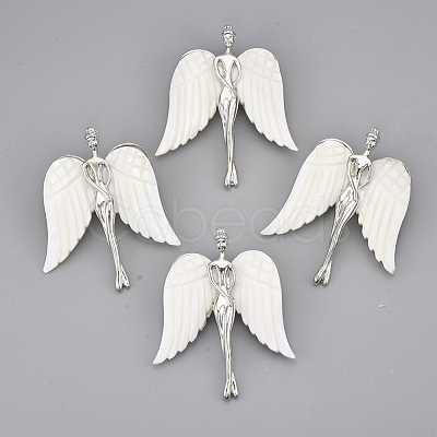 Freshwater Shell Brooches/Pendants SHEL-S275-48C-1