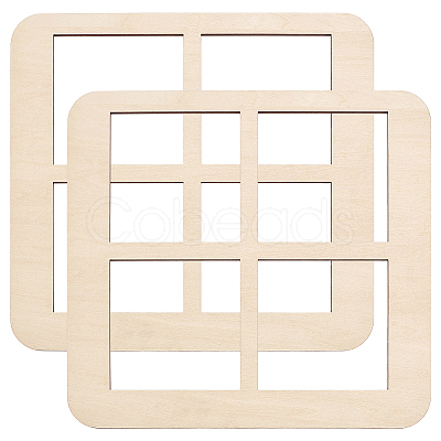 2Pcs 4-Slot Plywood Coaster Display Stands ODIS-BC0001-35-1