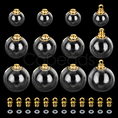 PandaHall Elite 12 Sets 3 Style Openable Transparent Glass Pendants FIND-PH0008-76-1