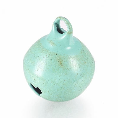 Baking Paint Iron Bell Pendants IFIN-WH0052-03G-1