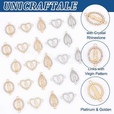50pcs 5 styles Religion Alloy Connector Charms FIND-UN0002-29-1