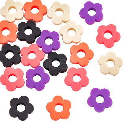 20Pcs 5 Colors Food Grade Eco-Friendly Silicone Beads SIL-NB0001-14B-1