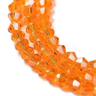 Transparent Electroplate Glass Beads Strands GLAA-F029-4mm-A23-1