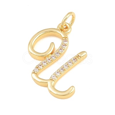Brass Micro Pave Clear Cubic Zirconia Pendants CU-CBA7939-01U-G-1