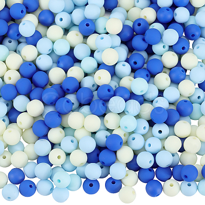 500Pcs Rubberized Style Imitated Silicone Acrylic Beads OACR-SP0001-33D-1