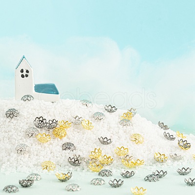 300Pcs 3 Style Iron Fancy Bead Caps IFIN-FS0001-07-1