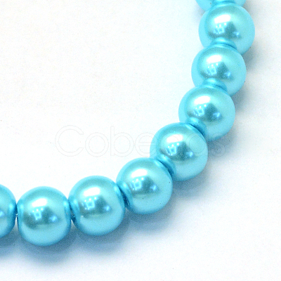 Baking Paint Pearlized Glass Pearl Round Bead Strands HY-Q003-14mm-48-1
