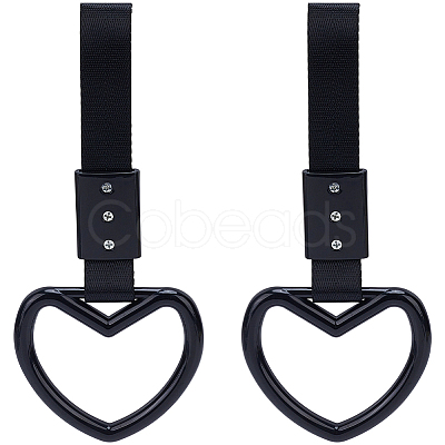 2Pcs ABS Plastic Heart Rear Bumper Warning Handle Ring HJEW-SP0001-49B-1
