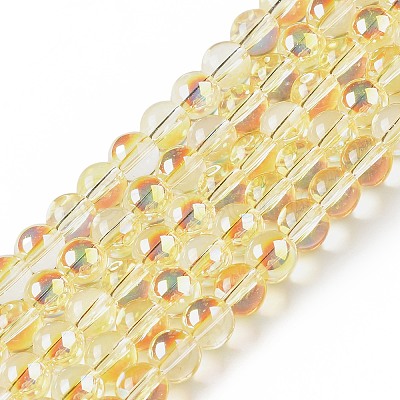 Transparent Electroplate Glass Beads Strands X-EGLA-I015-01D-1