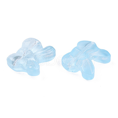Transparent Spray Painted Glass Beads GLAA-N035-025-C03-1