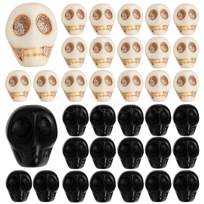 80Pcs 2 Styles Synthetic Magnesite Beads TURQ-HY0001-17-1