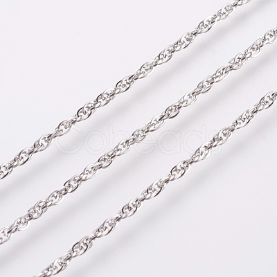 Tarnish Resistant 304 Stainless Steel Rope Chains CHS-F003-05P-B-1