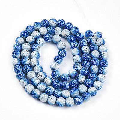 Transparent Baking Paint Glass Beads Strands DGLA-N009-10mm-07-1