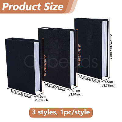 3Pcs 3 Styles Linen/Cotton Model Simulation Book AJEW-DC0003-80-1