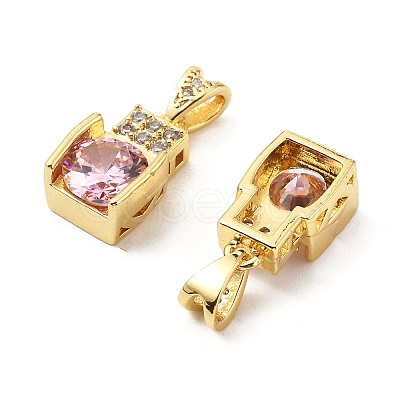Brass Micro Pave Cubic Zirconia Pendants KK-G533-18G-02-1