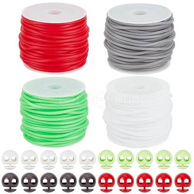 32Pcs 4 Colors Plastic Spring Cord Locks KY-BC0001-46B-1