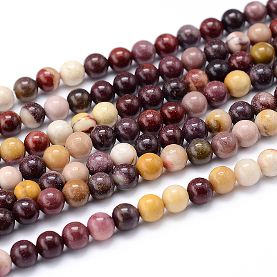 Round Natural Mookaite Beads Strands G-F216-4mm-19-1