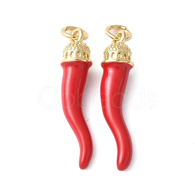 Brass Enamel Pendants KK-A252-13B-G-1