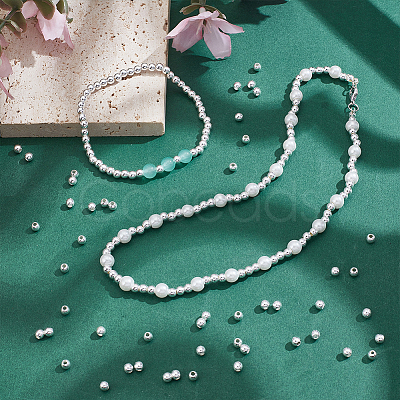 320Pcs Brass Solid Round Beads KK-ME0002-69-1