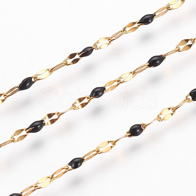 Ion Plating(IP) Handmade 304 Stainless Steel Chains CHS-G003-02G-09-1