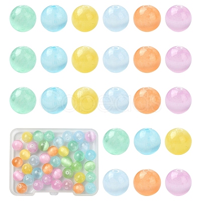 40Pcs 8 Colors Natural Selenite Beads G-YW0002-24-1