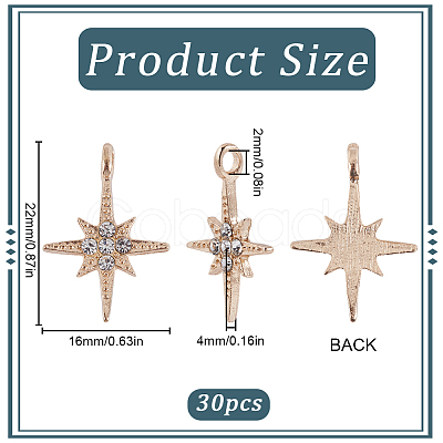 30Pcs Alloy Rhinestone Pendants FIND-SC0011-04-1