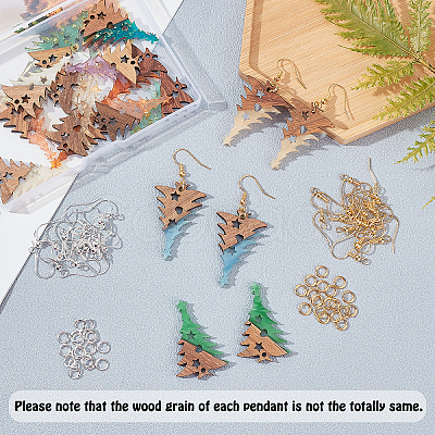 DIY Wood Dangle Earring Making Kits DIY-OC0006-37-1