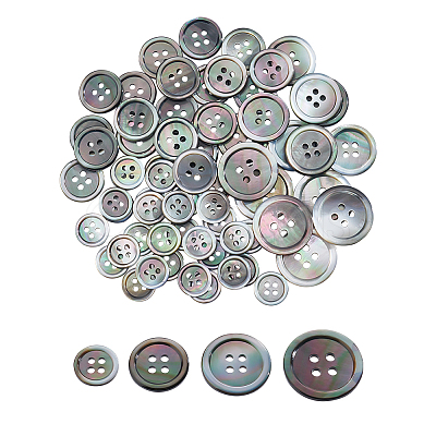 Nbeads 26Pcs 4 Style Natural Shell Buttons BUTT-NB0001-67-1